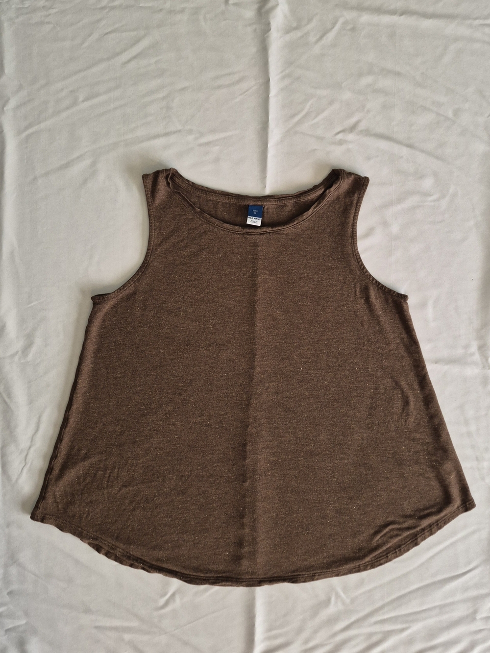 Old Navy Brown Gold Sparkle Flowy Tank Top Medium Soft Sleeveless